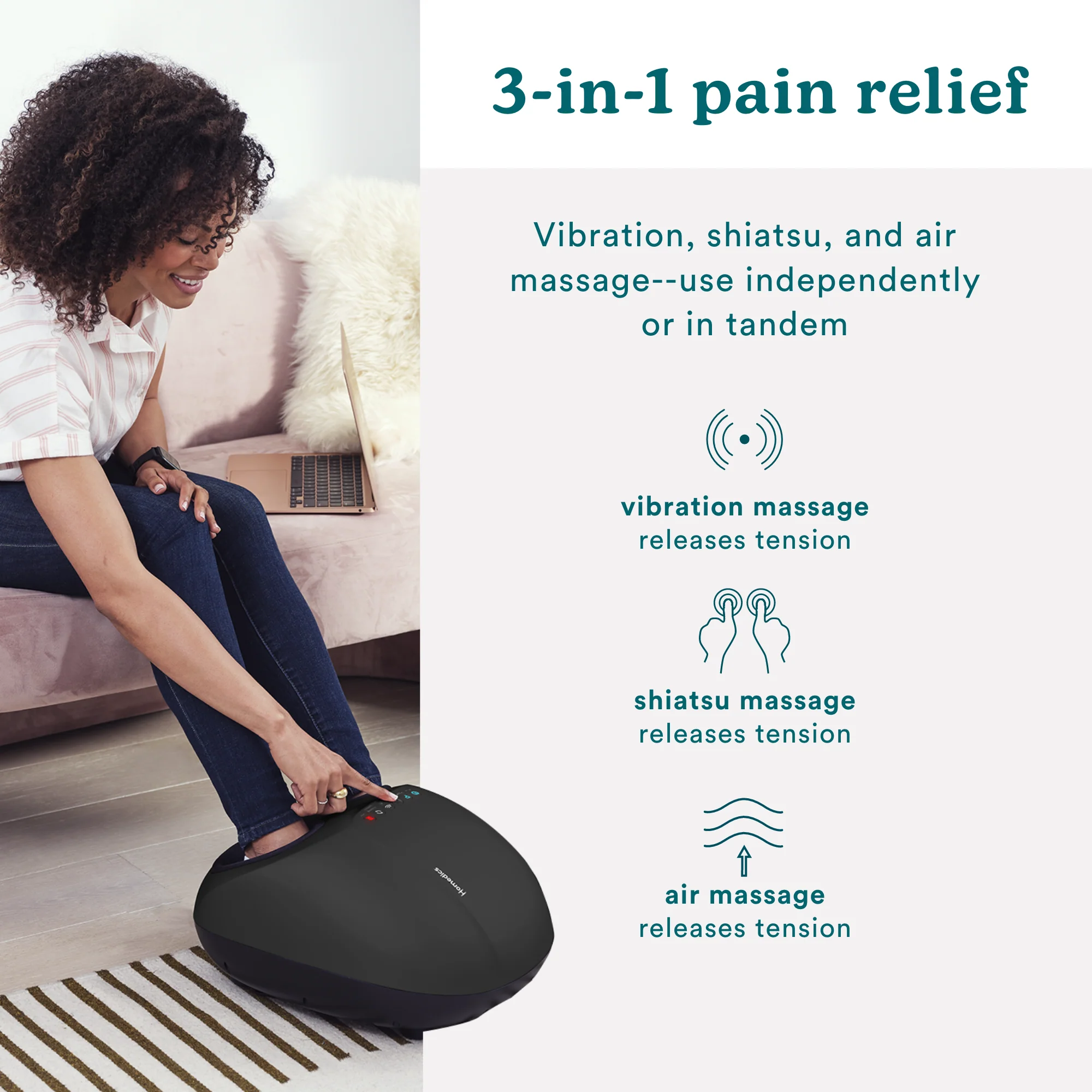 3-in-1 Pro Foot Massager with Heat - Image 2