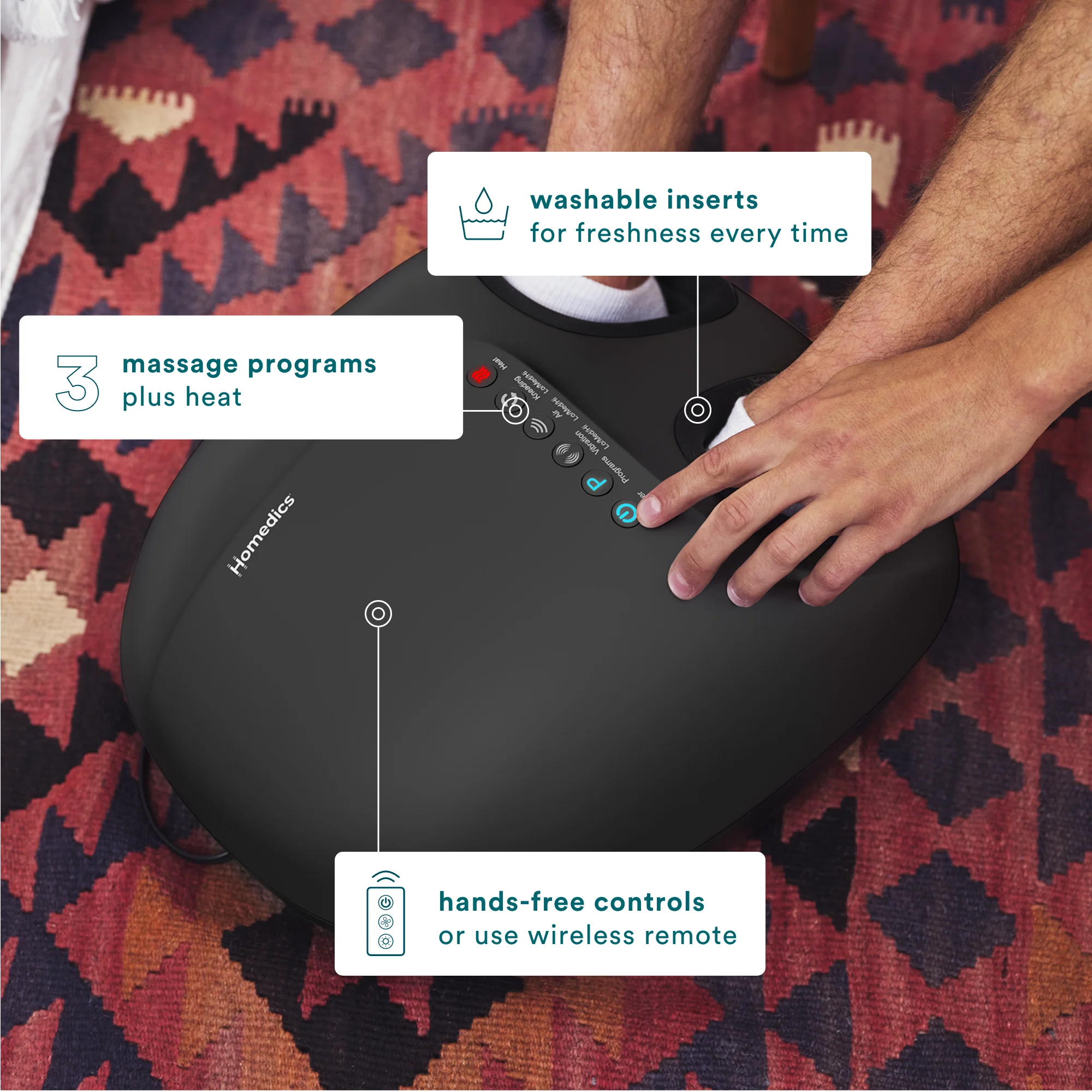 3-in-1 Pro Foot Massager with Heat - Image 3
