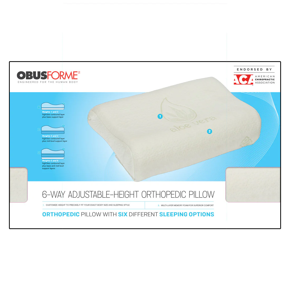 6-Way Adjustable-Height Orthopedic Pillow Queen - Image 6