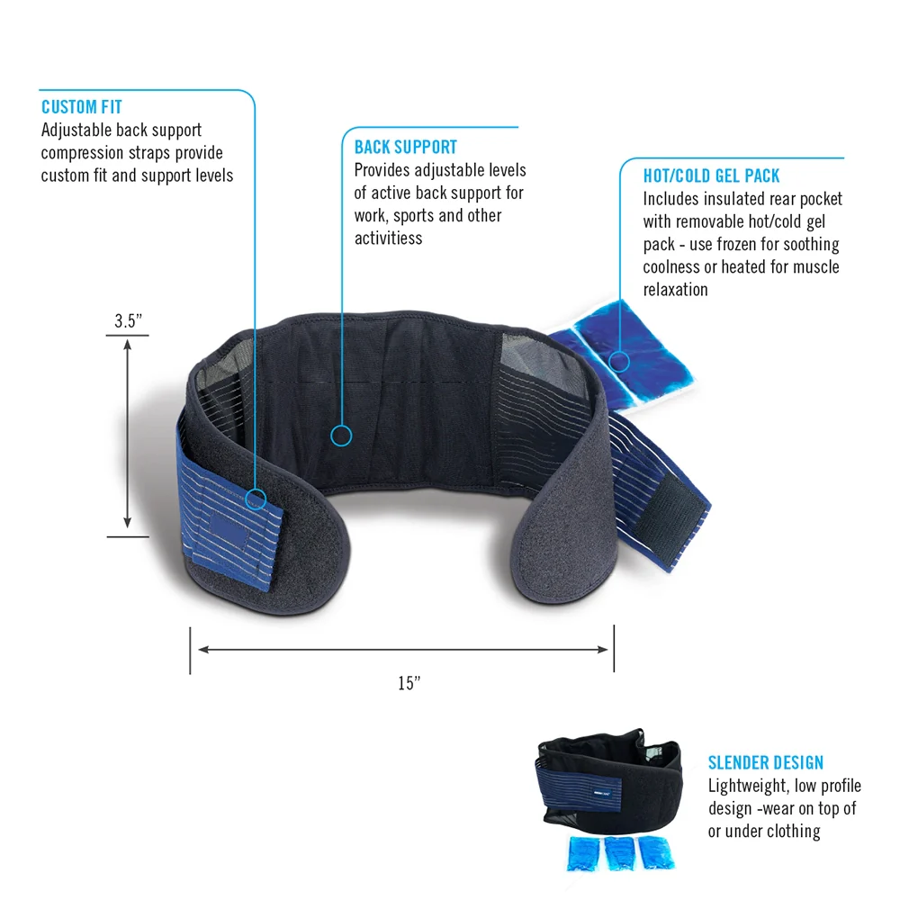 Back Belt with Hot & Cold Gel Pack - Image 2