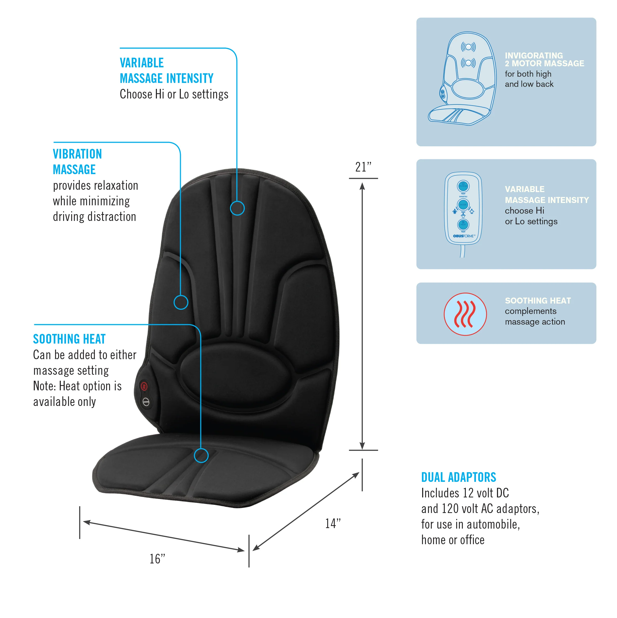 Back Massage Cushion with Heat - Image 2