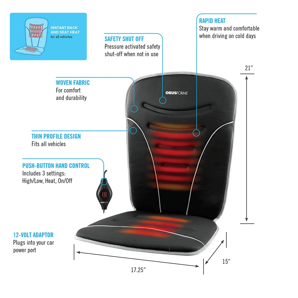 Back & Seat Heated Car Cushion - Image 2