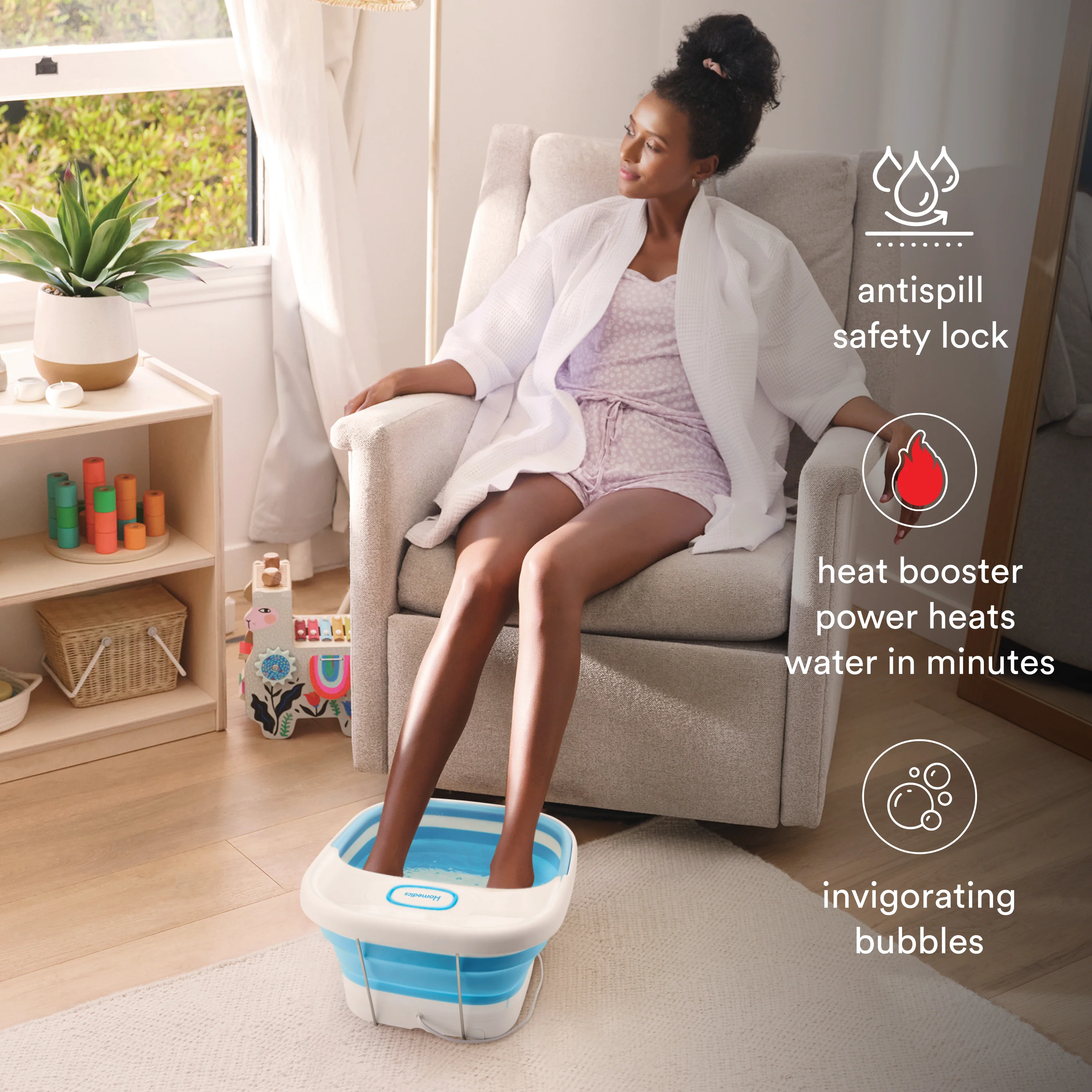 Easy Store Bubble Bliss Footbath, Collapsible Foot Spa - Image 3