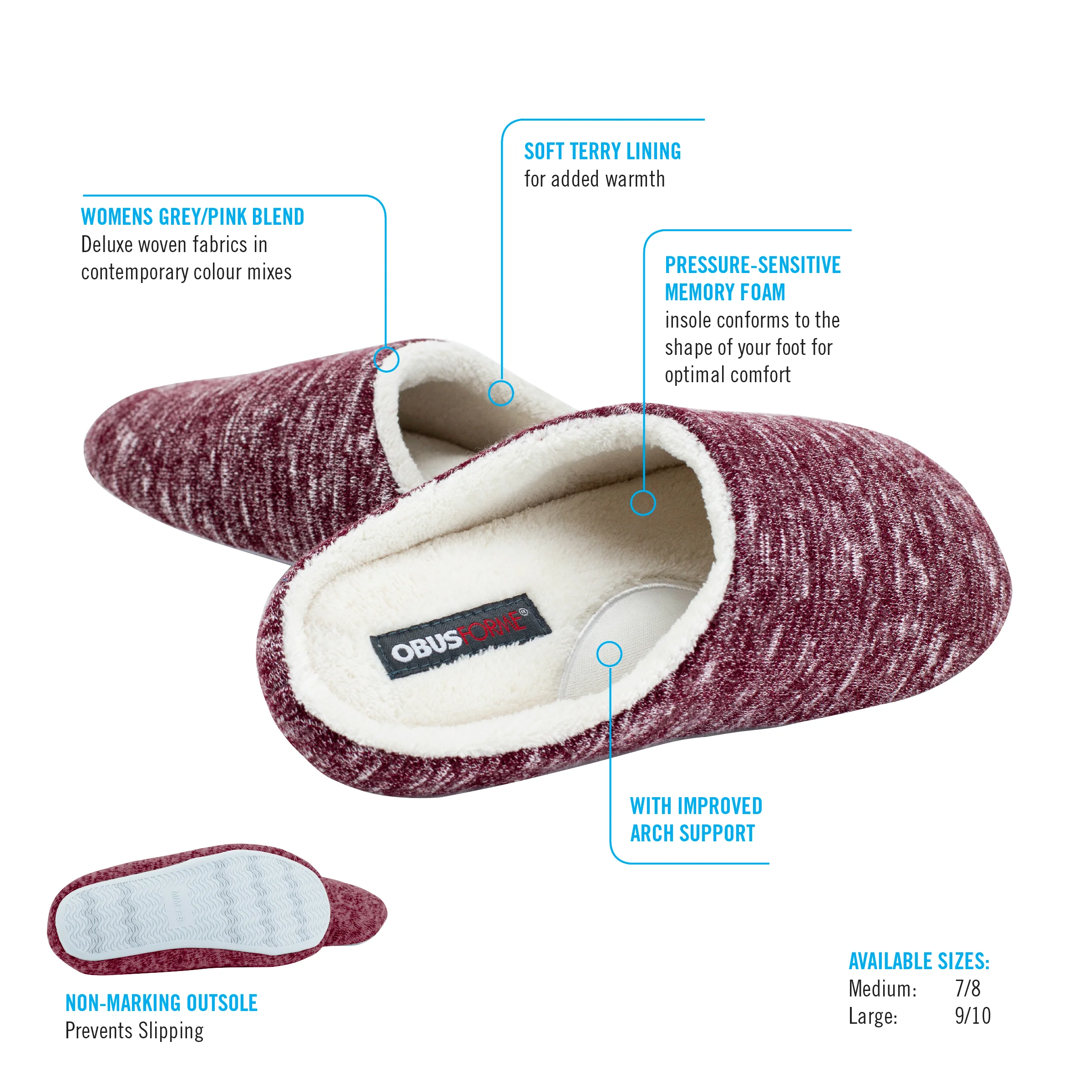 Ladies Arch Support Slippers - Image 2