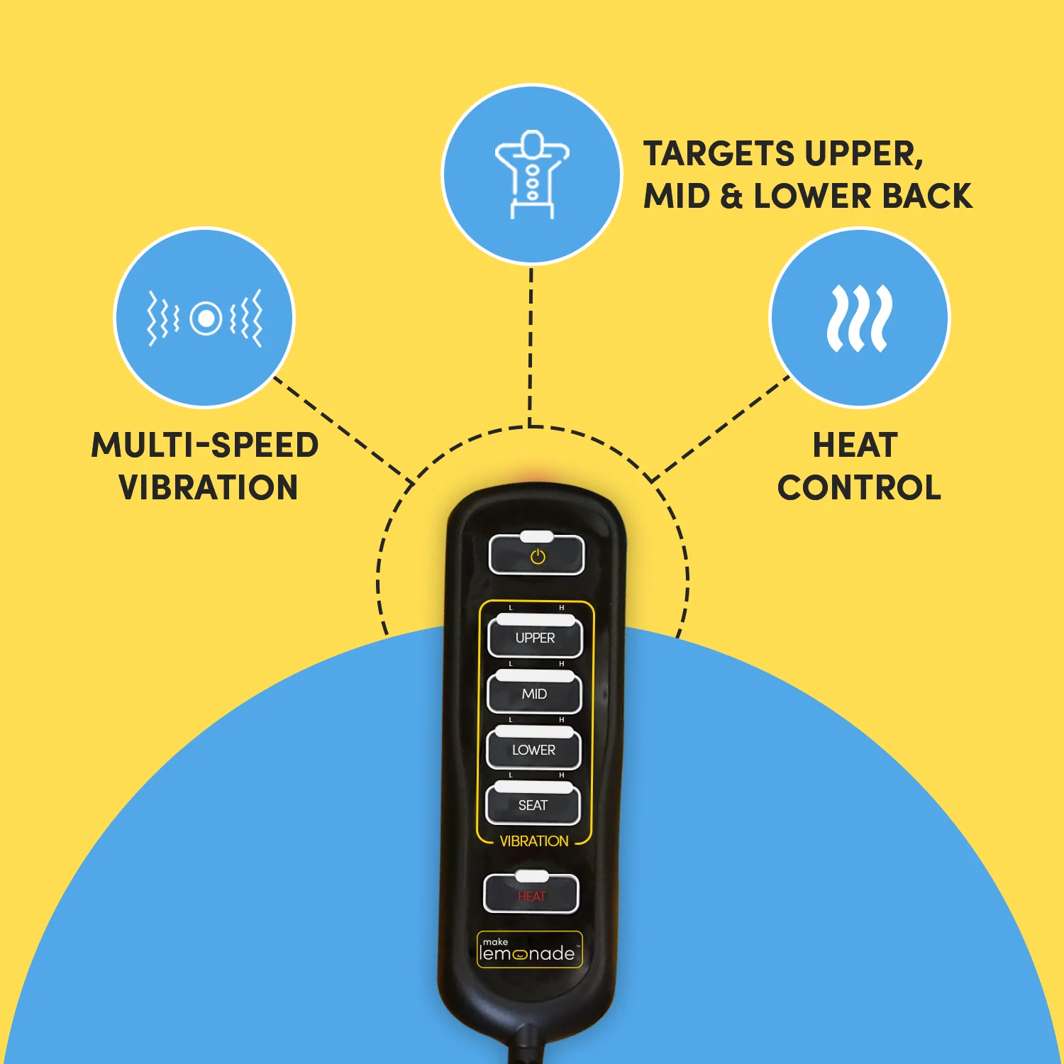 Make Lemonade Deluxe Five Motor Massage Cushion with Heat - Image 3