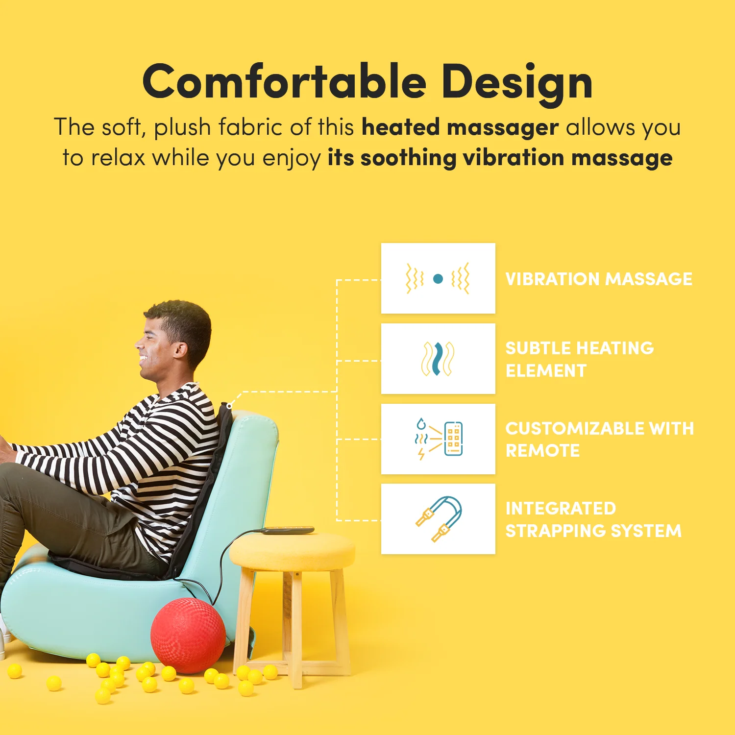 Make Lemonade Deluxe Five Motor Massage Cushion with Heat - Image 4