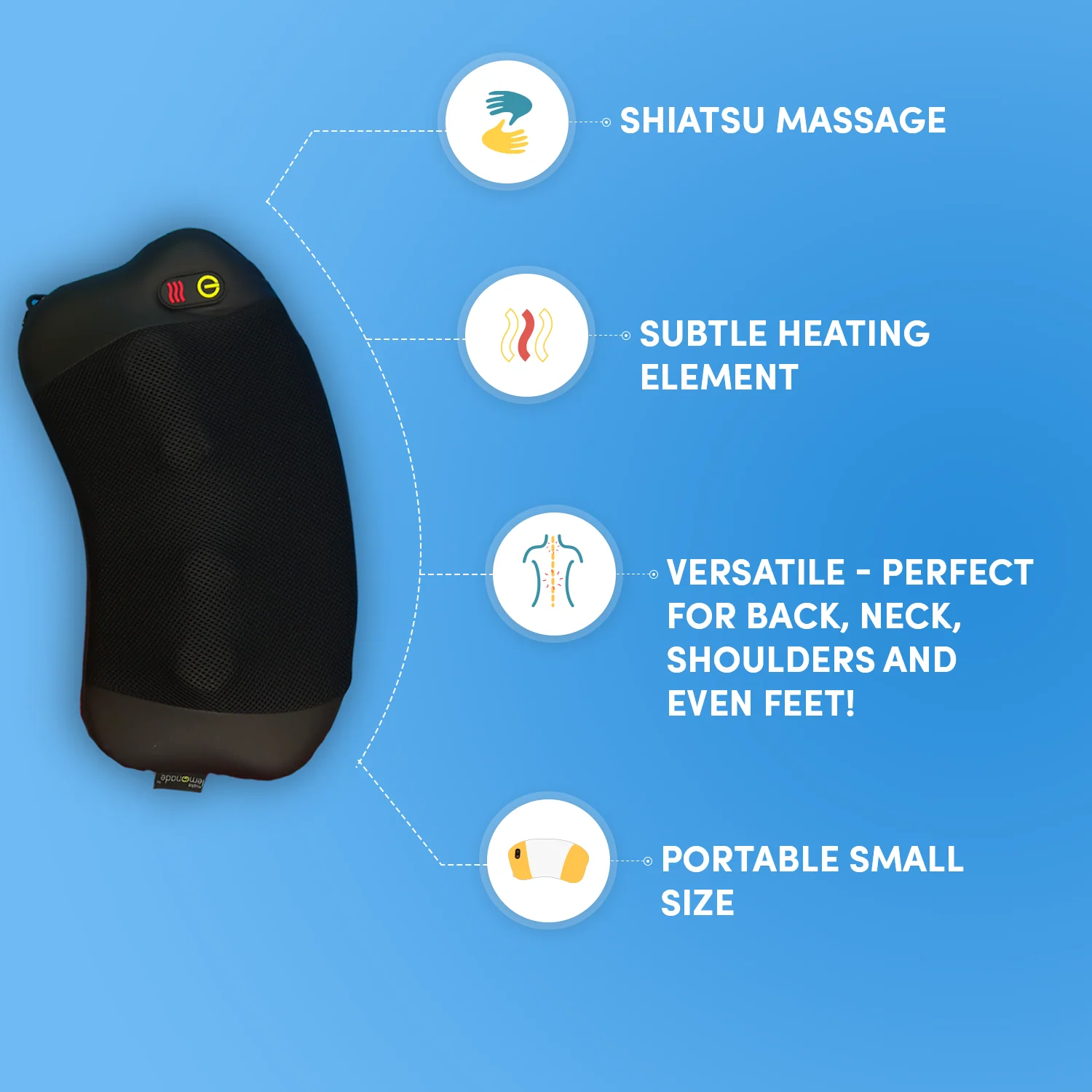 Make Lemonade Shiatsu Massage Pillow with Heat - Image 2