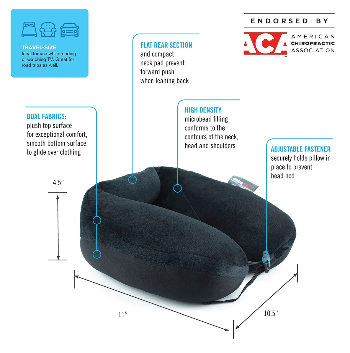 Microbead Travel Neck Pillow - Image 2