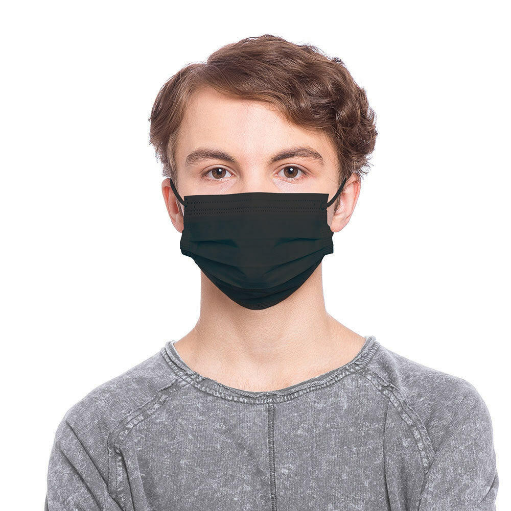Small Size Black Ear-Loop Face Masks (50 Count) - Image 2