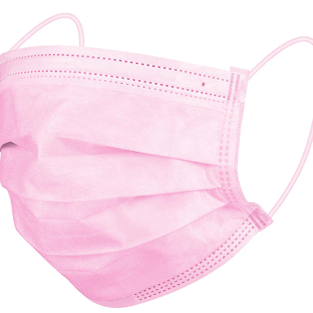 Small Size Pink Ear-Loop Face Masks (50 Count)
