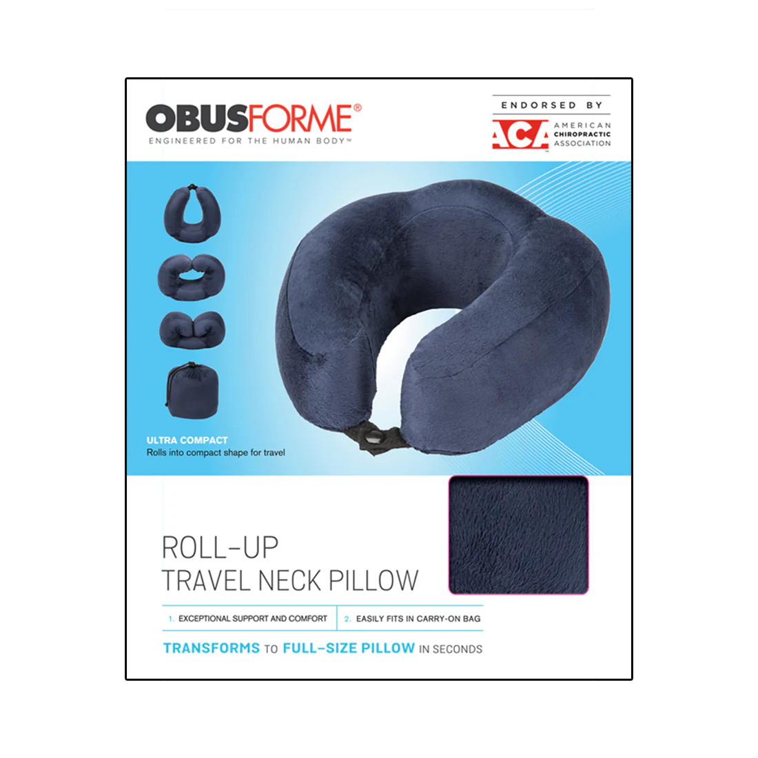 Ultra Compact Roll-Up Travel Neck Pillow - Image 6